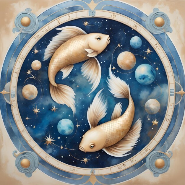 Photo a drawing of a pisces zodiac sign pisces