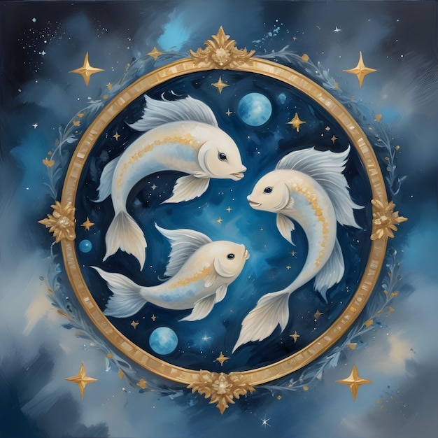 a drawing of a Pisces zodiac sign pisces