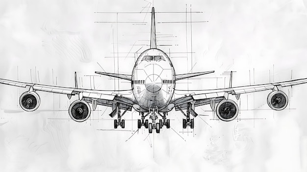 Photo a drawing of a plane with the words quot airplane quot on it