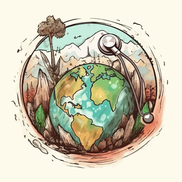 Earth Day vector sketch illustration Hands holding globe Banner or poster  design template for ecology and environmental themes Stock Vector Image   Art  Alamy