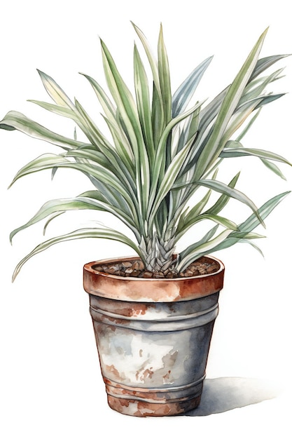 A drawing of a plant in a pot