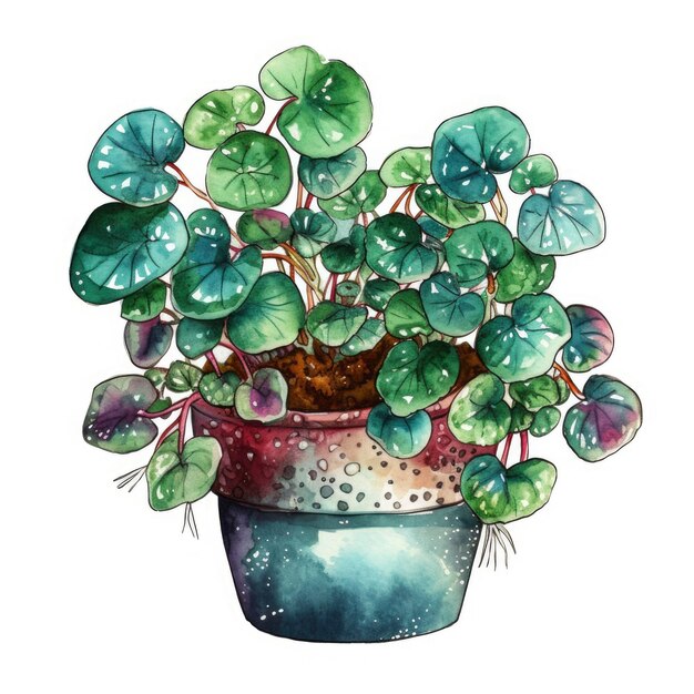 A drawing of a plant with green leaves and the word lucky on it