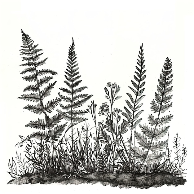 Photo a drawing of a plant with the title  fern  on it