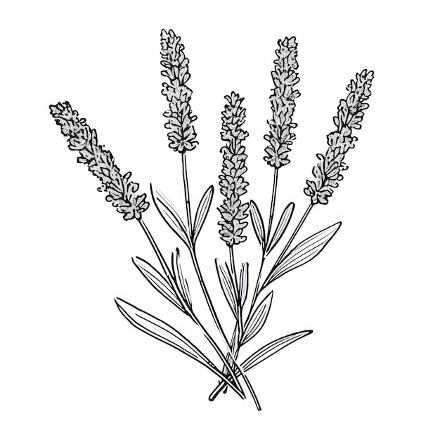 a drawing of a plant with the word lavender on it.