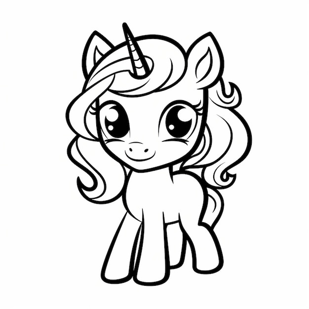 a drawing of a pony with a crown on it