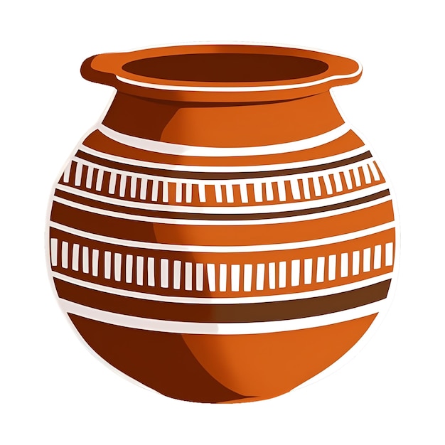 A drawing of a pot with a line on it