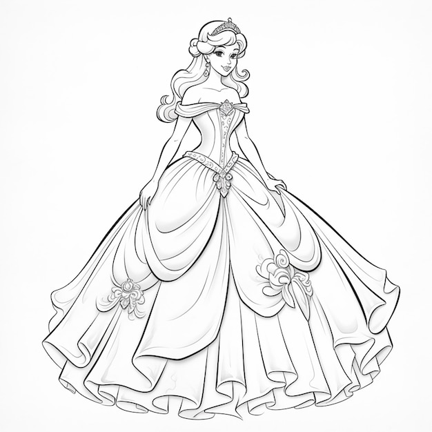 Sketch of a renaissance dress on Craiyon