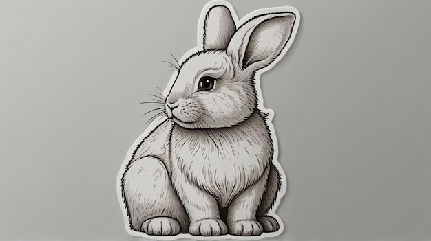 ウサギの絵を描いたウサギ