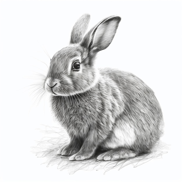 Photo a drawing of a rabbit with the word rabbit on it