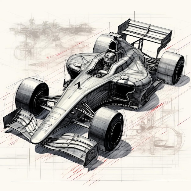 Photo a drawing of race car