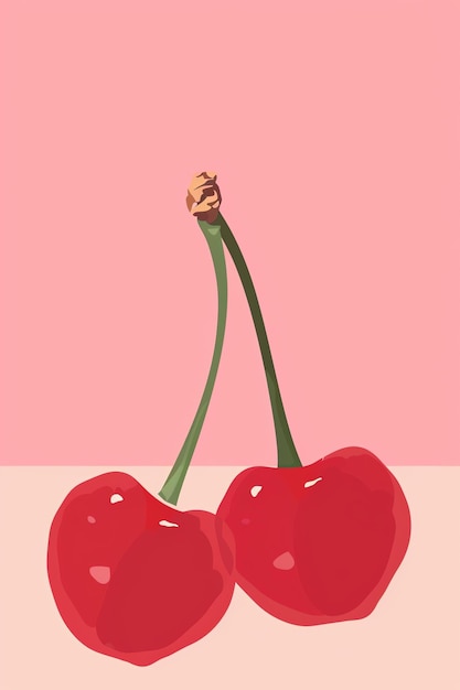 Foto un disegno di una ciliegina rossa con la parola ciliegina su di essa