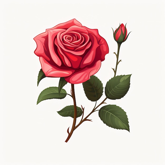 a drawing of a red rose with the words quot rose quot on it