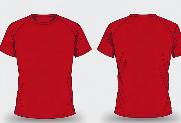 A drawing of a red shirt with the word t - shirt on it.