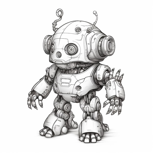 a drawing of a robot with a hand on its hip generative ai