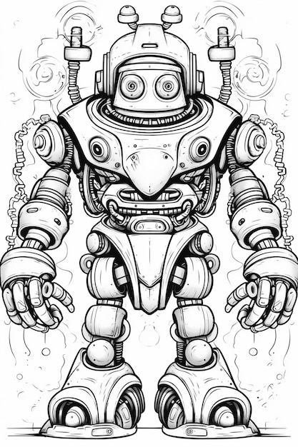 A drawing of a robot