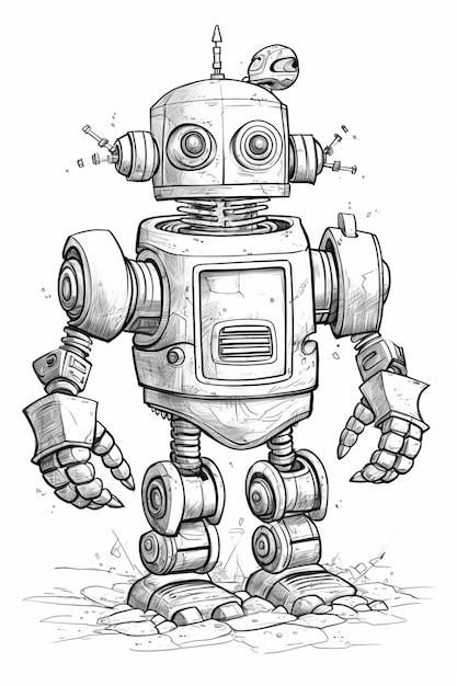 A drawing of a robot