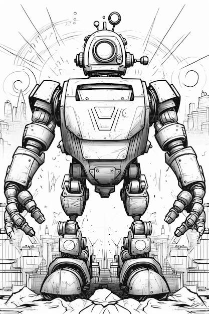 A drawing of a robot