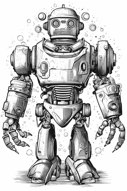 A drawing of a robot