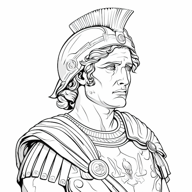 a drawing of a roman soldier