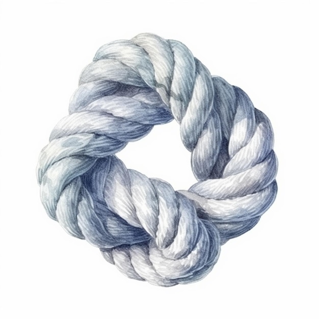 白い背景の糸のロープの絵