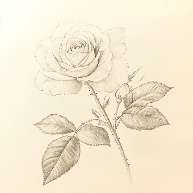 Photo a drawing of a rose that has the word rose on it
