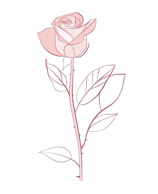 Foto un disegno di una rosa con un disegno d'una rosa