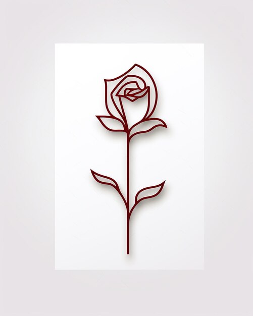 Foto un disegno di una rosa con una rosa su di essa