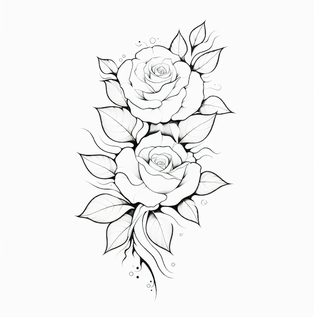 Premium AI Image | A drawing of a rose with the words roses on it