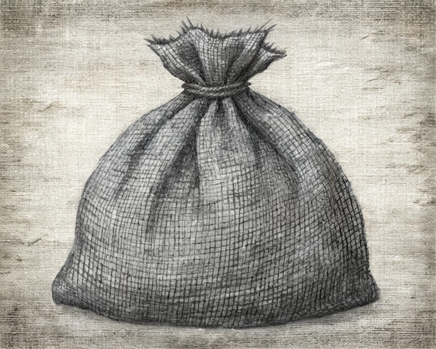 Photo a drawing of a sack of a sack of potatoes