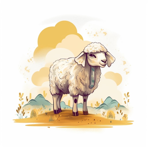 A drawing of a sheep with the word sheep on it