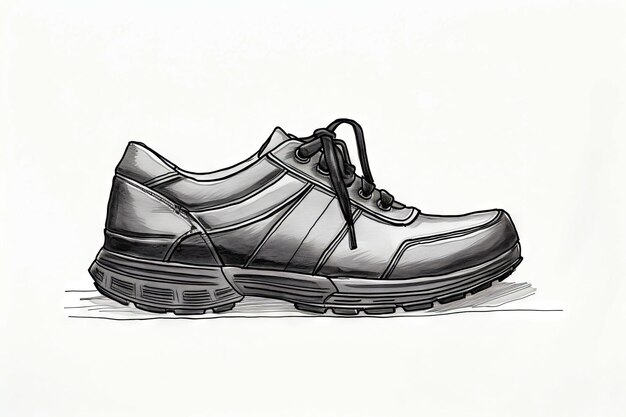 Drawing of shoe with shoelace on the top Generative AI