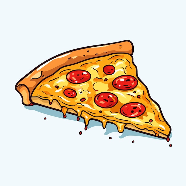 Photo a drawing of a slice of pizza with a slice missing