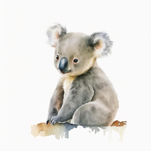 Drawing Sloth Watercolor Paint Generative AI