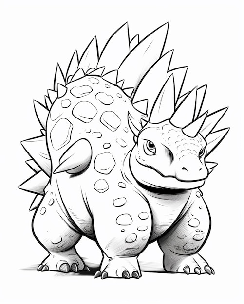 рисунок маленького динозавра с большой головой и большими зубами