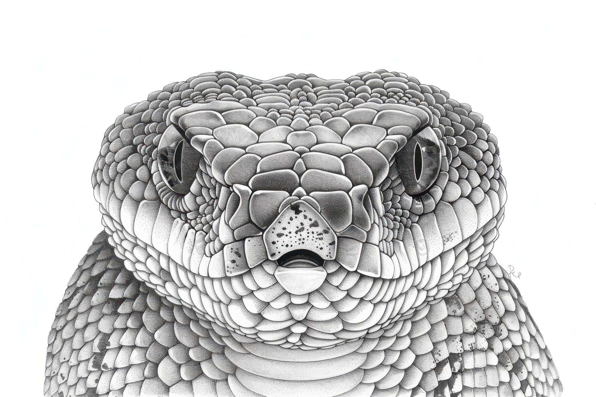 A drawing of a snake with its mouth open | Premium AI-generated image