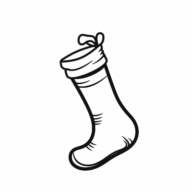Photo a drawing of a sock with a bow tied to it generative ai