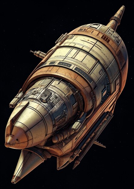 A drawing of a space ship with the word space on the side.