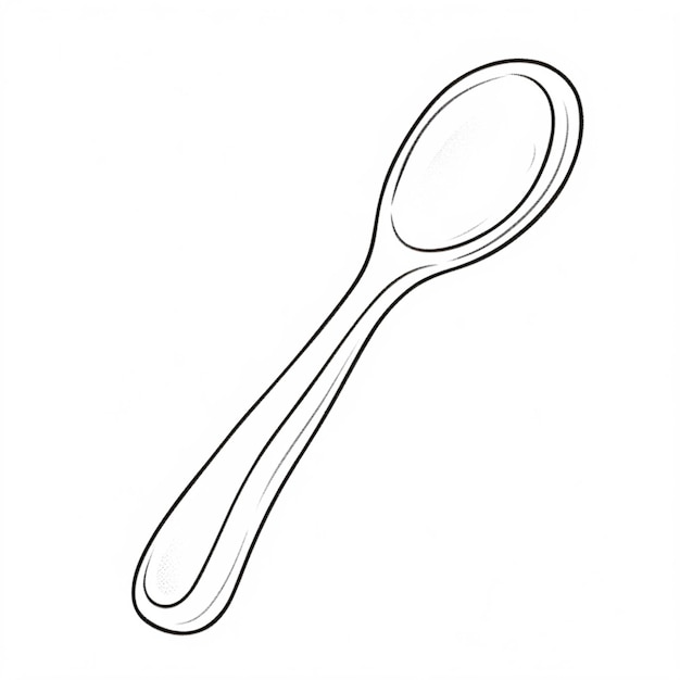 Photo a drawing of a spoon with a long handle generative ai