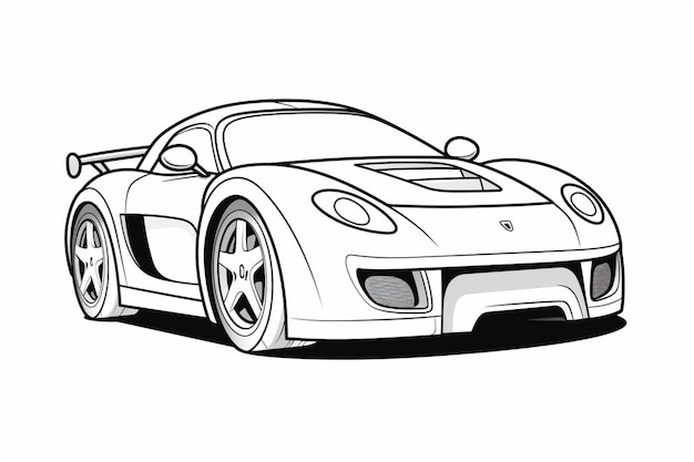 a drawing of a sports car with a large front bumper generative ai