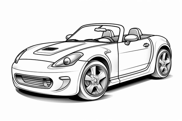 a drawing of a sports car with a top down generative ai