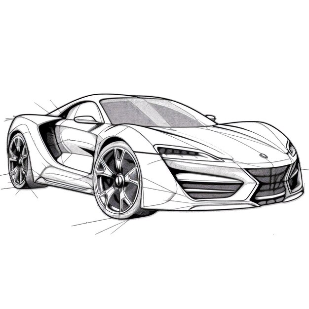 Photo a drawing of a sports car