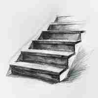 Photo a drawing of a staircase with a step that has a step in it