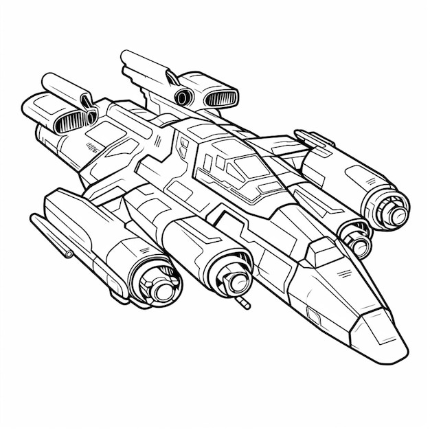 a drawing of a star wars fighter jet with a large propeller generative ai