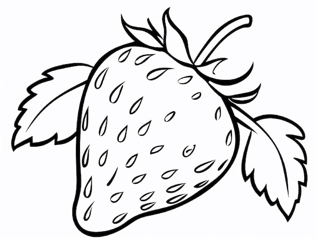 Photo a drawing of a strawberry with a butterfly on it