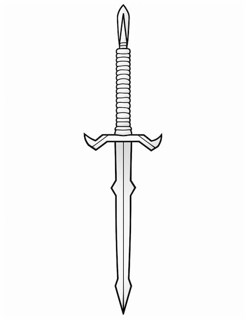 a drawing of a sword with a long blade on it generative ai