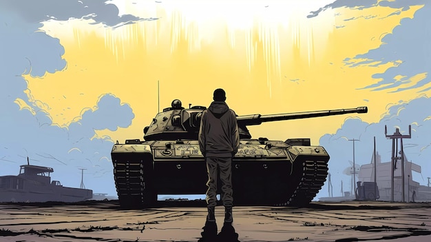 A drawing of a tank with the word tank on it