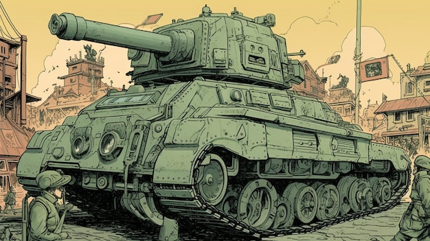 A drawing of a tank with the word tank on it