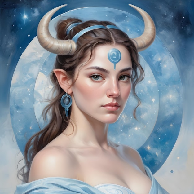 a drawing of a taurus woman zodiac sign taurus