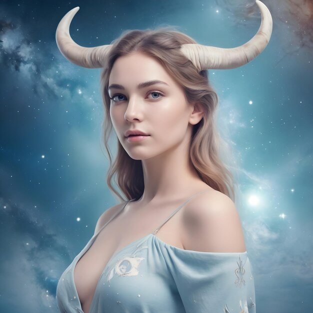 a drawing of a taurus woman zodiac sign taurus