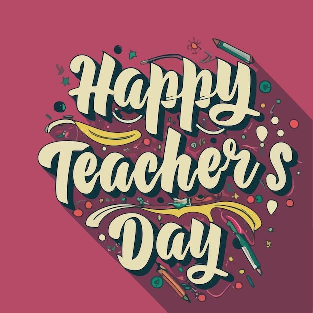 Drawing a Teachers day concept greetings background